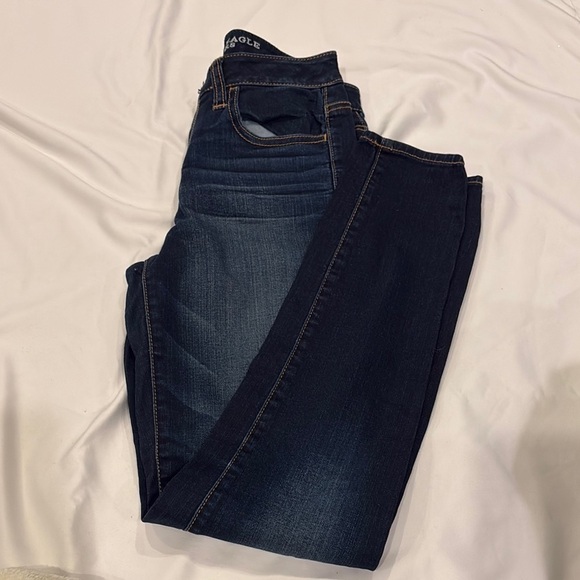 American Eagle Women's Dark Blue Jeans - Picture 3 of 5